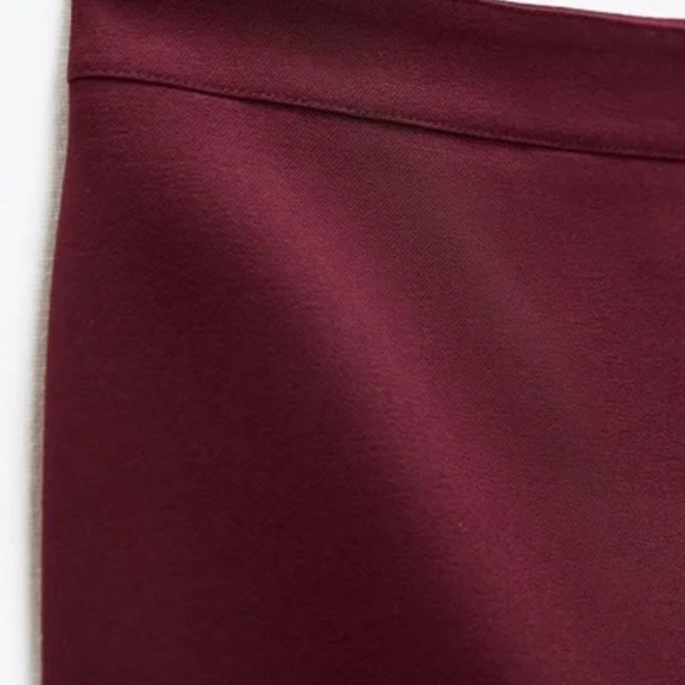 Zara Burgundy Midi Skirt - Picture 6 of 7
